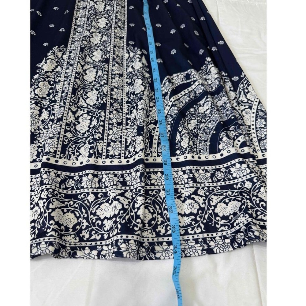 Metrowear Skirt Womens XL Petite Floral Elastic Waist Midi Silver Bling - Picture 8 of 8